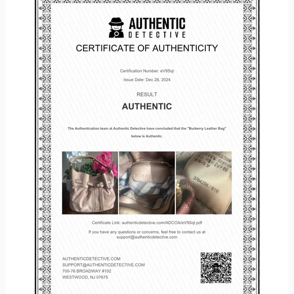 Burberry Calfskin shoulder bag. Authentic - Picture 15 of 16